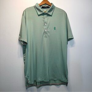 RLX Ralph Lauren Golf Polo Shirt Mens Adult Large Green & Pale Pink Short Sleeve